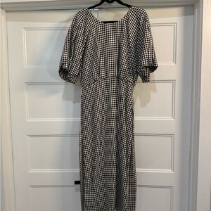 Zara Black and White Sheath Midi Dress